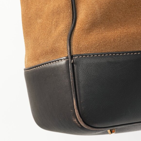 Loewe Amazona Oro Suede & Marron Leather Tote Bag - Picture 11 of 13